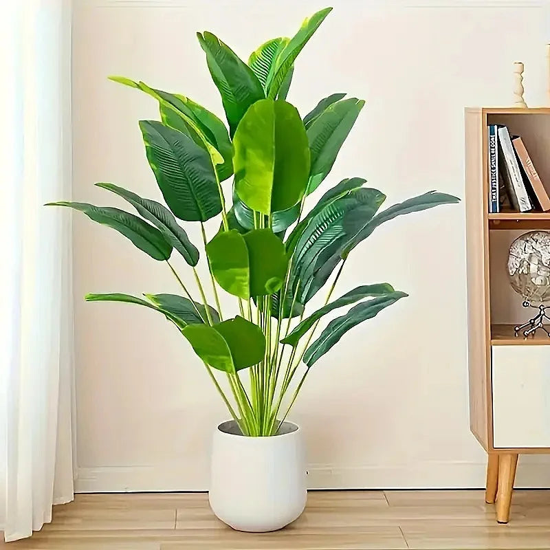 1pcs 24 Leaf Artificial Banana Tree Fake Palm Leaves Monstera Leaf Large Tropical Palm Tree Real Touch Green Plant Home
