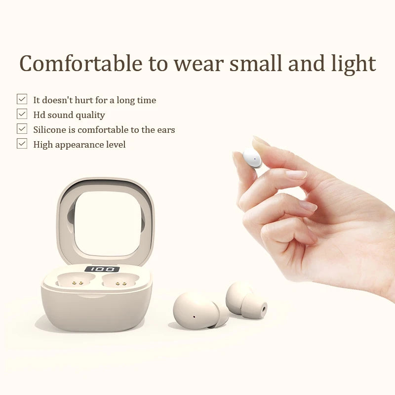 SK19 Super bass Earphones TWS Wireless Bluetooth Headset With Mic Smart Touch Headphones Invisible Mini Noise Reduction
