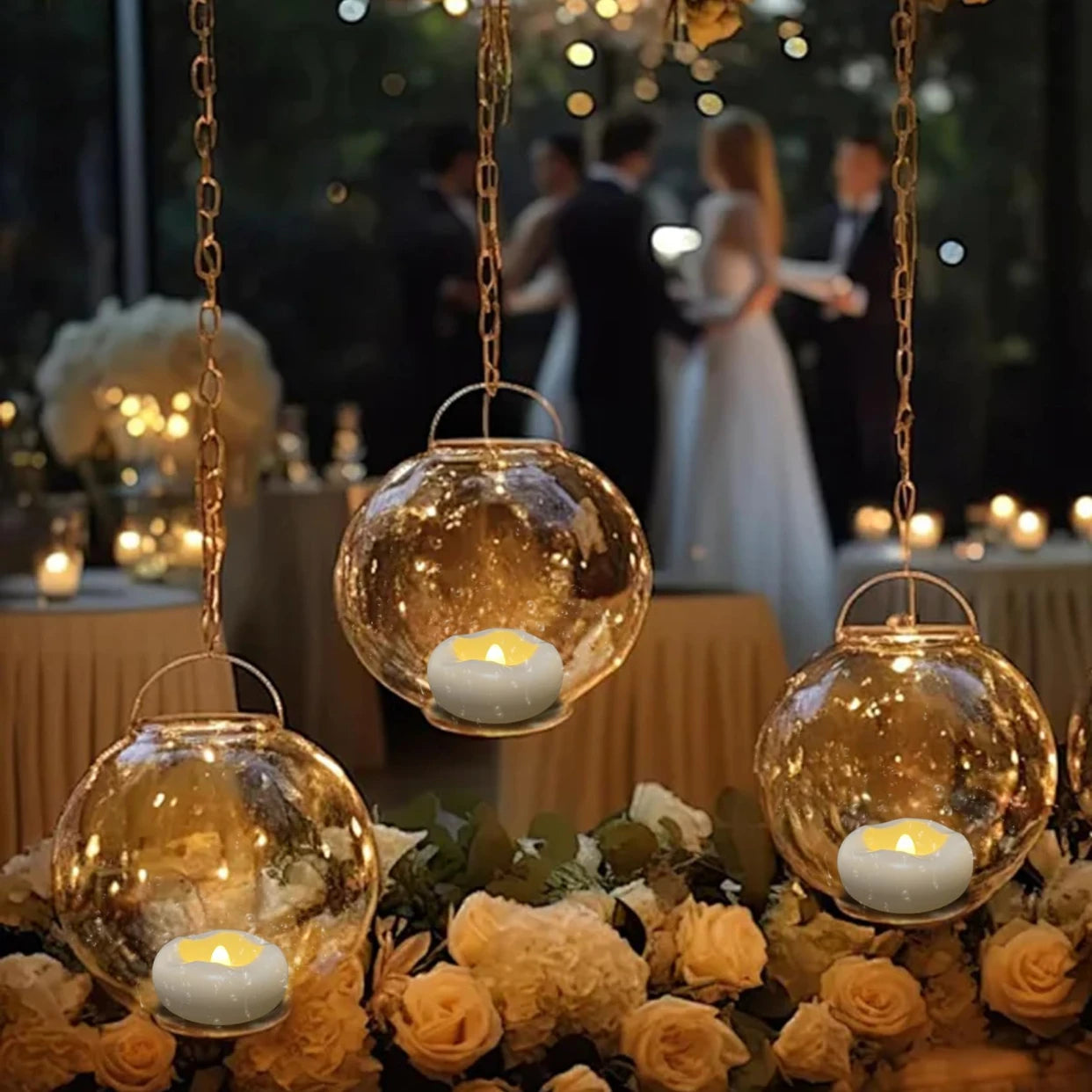 12-100PCS Flameless Floating Candles for Centerpieces Wedding LED Tealight 5.5/7.5CM Battery Operate Float Candle Pool