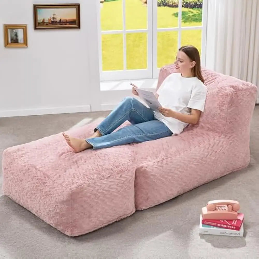 Big Bean Bag Lounger Chairs Large Beanbag Chair for Adults Bean Bag Sofa with Memory Foam Filled for Living Room