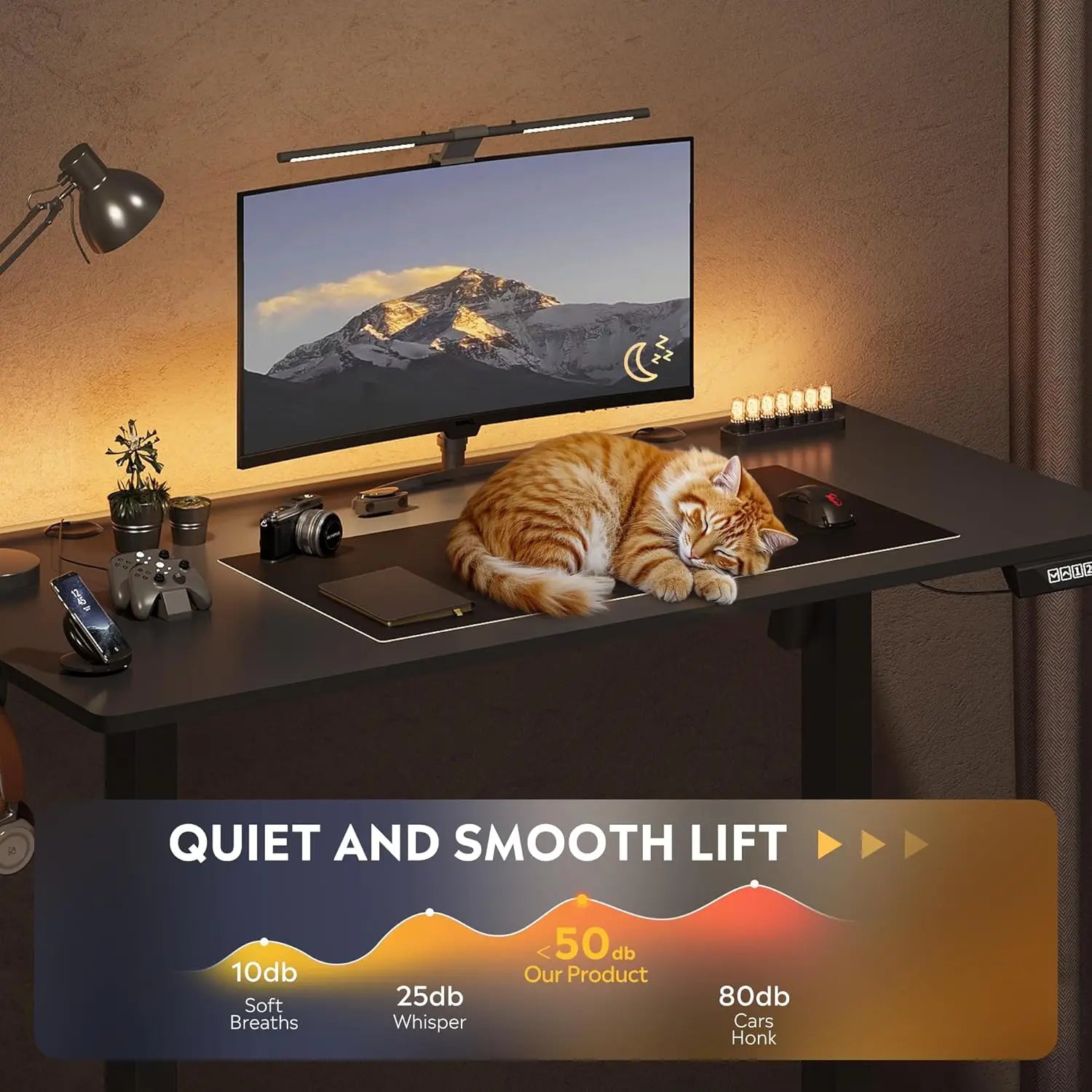 Electric Standing Desk,Adjustable Height Stand up Desk for Home Office Ergonomic Sit to Stand Desk with Headphone Hook