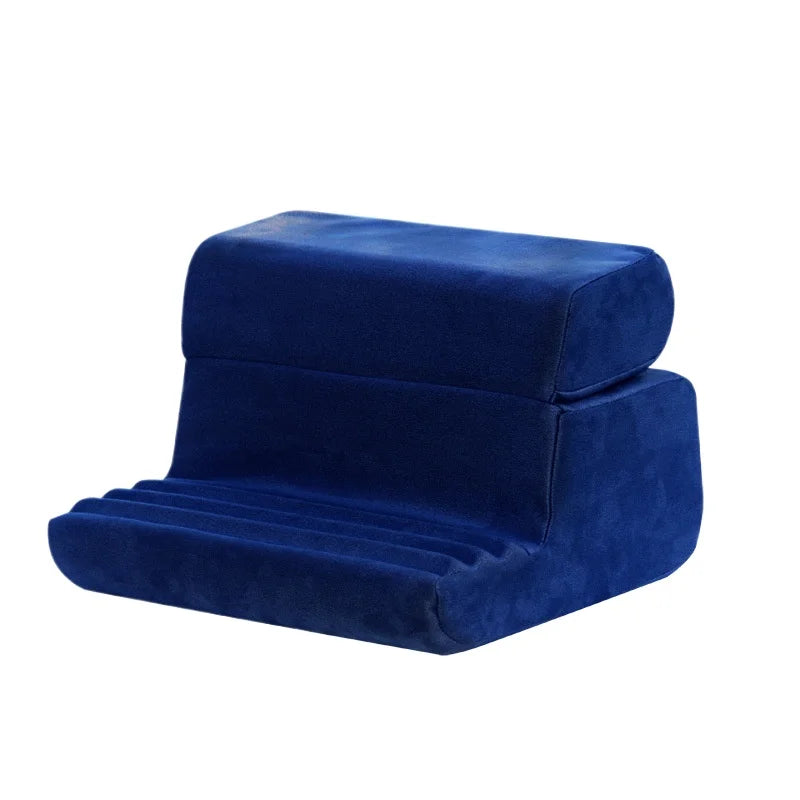 Ergonomic Tablet Stand Pillow for Comfortable Hands-free Reading and Watching TV in Bed - royal blue