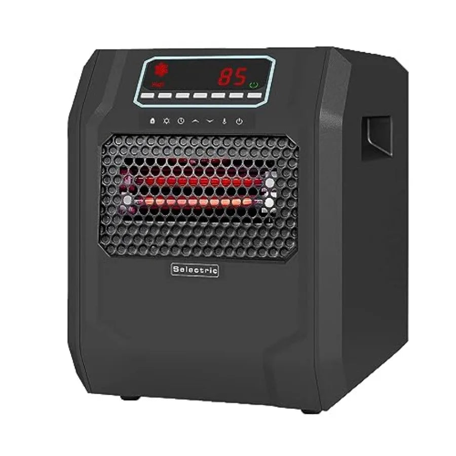 Portable Indoor Electric Space Heater with Cord Remote Control and 3 Heat Settings for Home Office Bedroom or Living