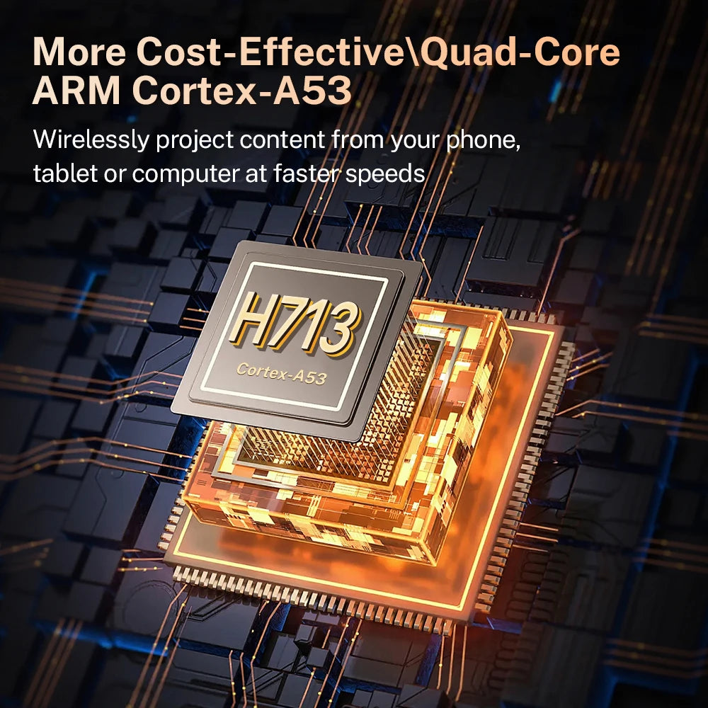 Lyncast 500ANSI 4K Native Portable Projector 1080P Auto Focus Keystone Correction Android 11 BT5.4 WIFI6 180° Home