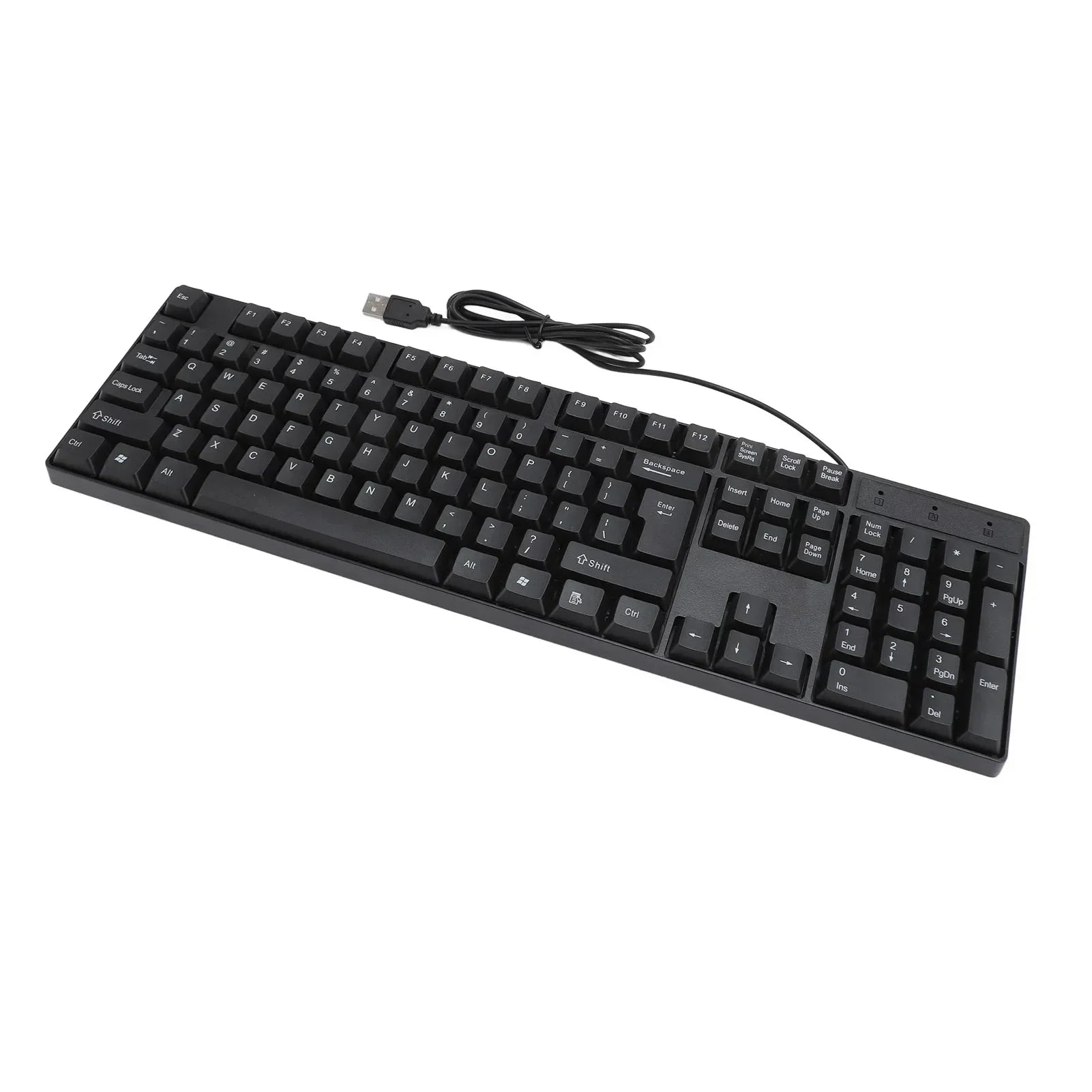 104 Keys USB Wired Keyboard English/Russian/Spanish/French Language Ergonomic Design Gaming Keyboard for Office Laptops