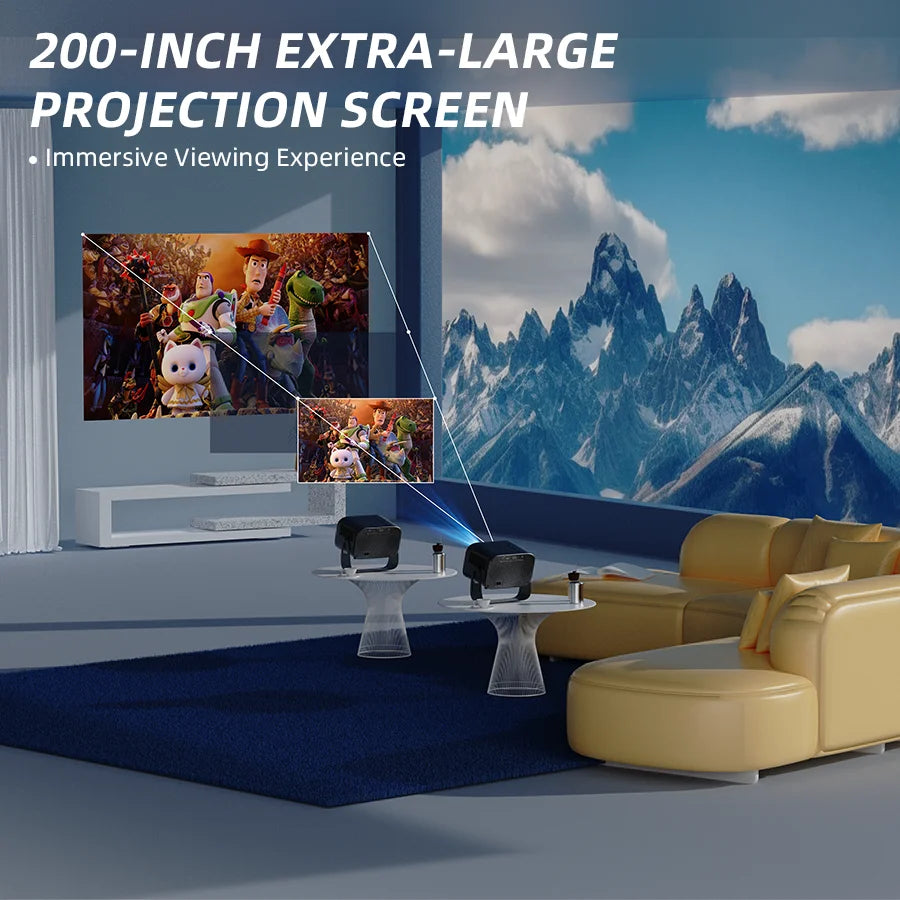 145° adjustable stand mini projector with WiFi and Bluetooth 4K quality electric focus keystone correction home theater