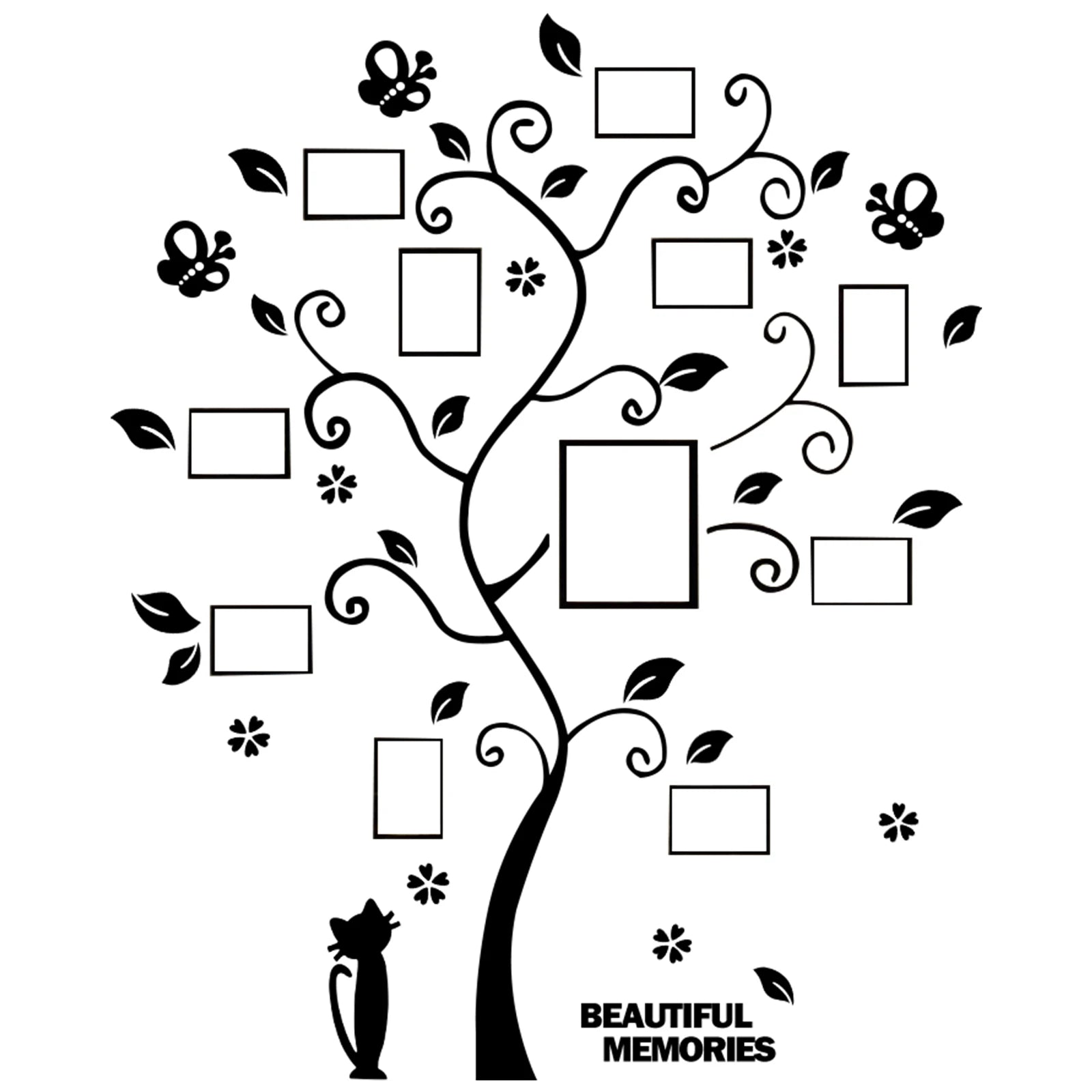 3D Acrylic Picture Frames Tree DIY Family Tree Picture Wall Decoration Adhesive Wall Photo Frames for Home Living Room