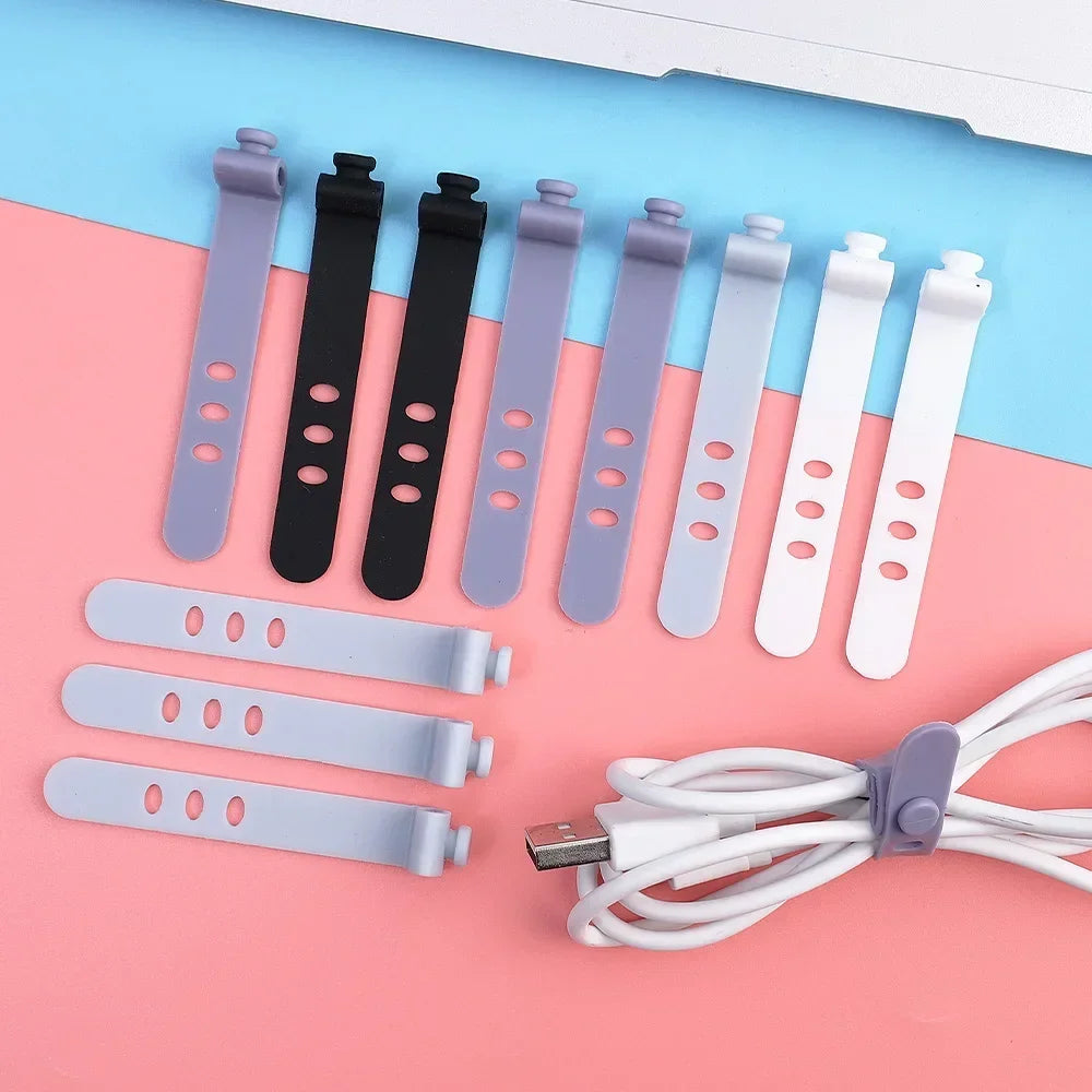 Phone Cable Organizer Earphone Clip Charger Cord Management 3 Hole Line Storge Holder Clips Data Line Bobbin Winder