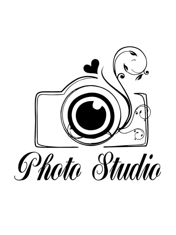 Photography Studio Logo Wall Decal Vinyl Window Sticker Camera Art Decorations for Business Room Office Photo Studio