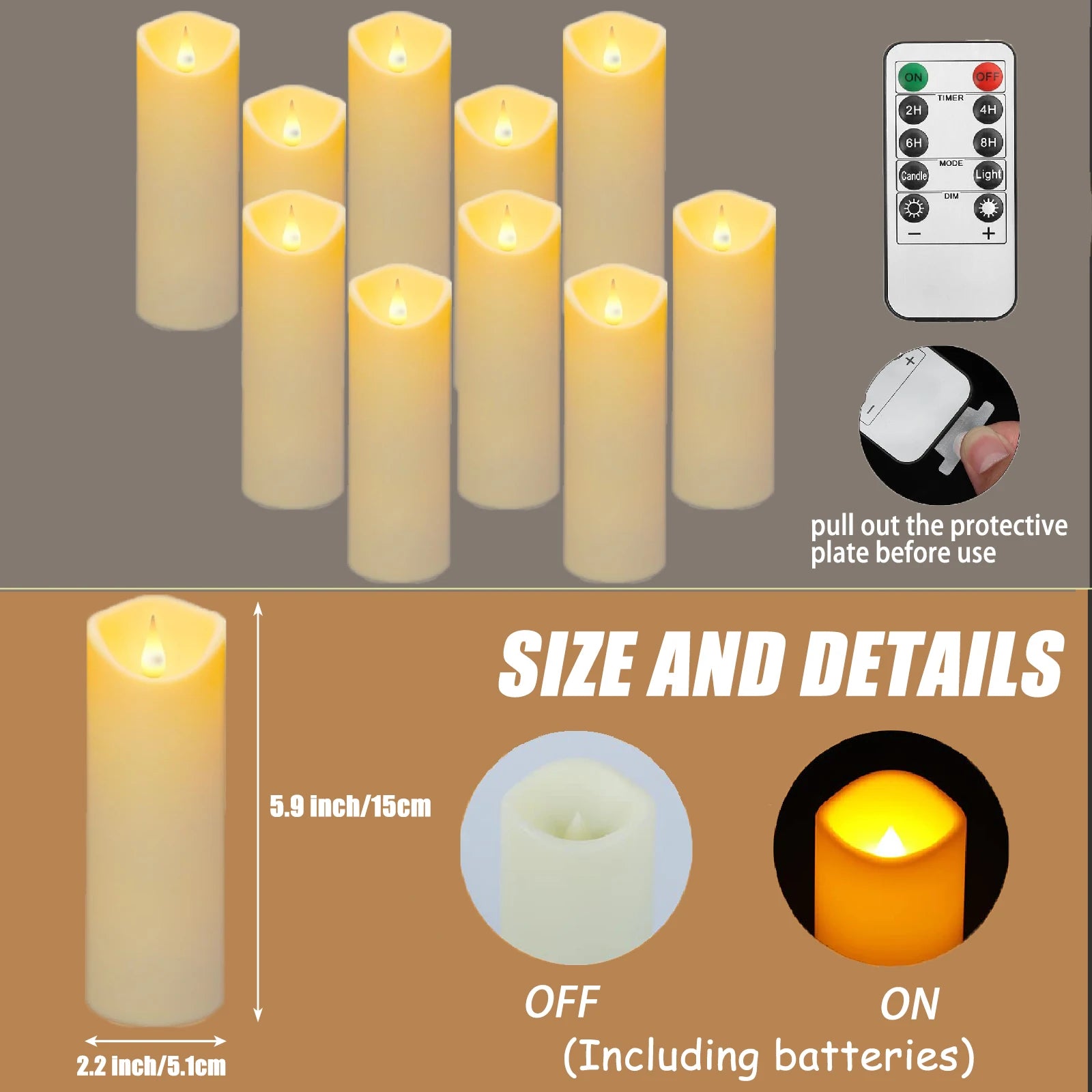 10-240Pcs LED Flickering Candles Wedding Flameless Candle Battery Operated Candles with Remote Control Flickering
