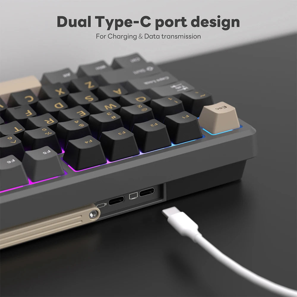 RK ROYAL KLUDGE M75 Gasket Mechanical Keyboard 2.4G Wireless/Bluetooth/USB 75% RGB Hot-Swappable Gaming Keyboard