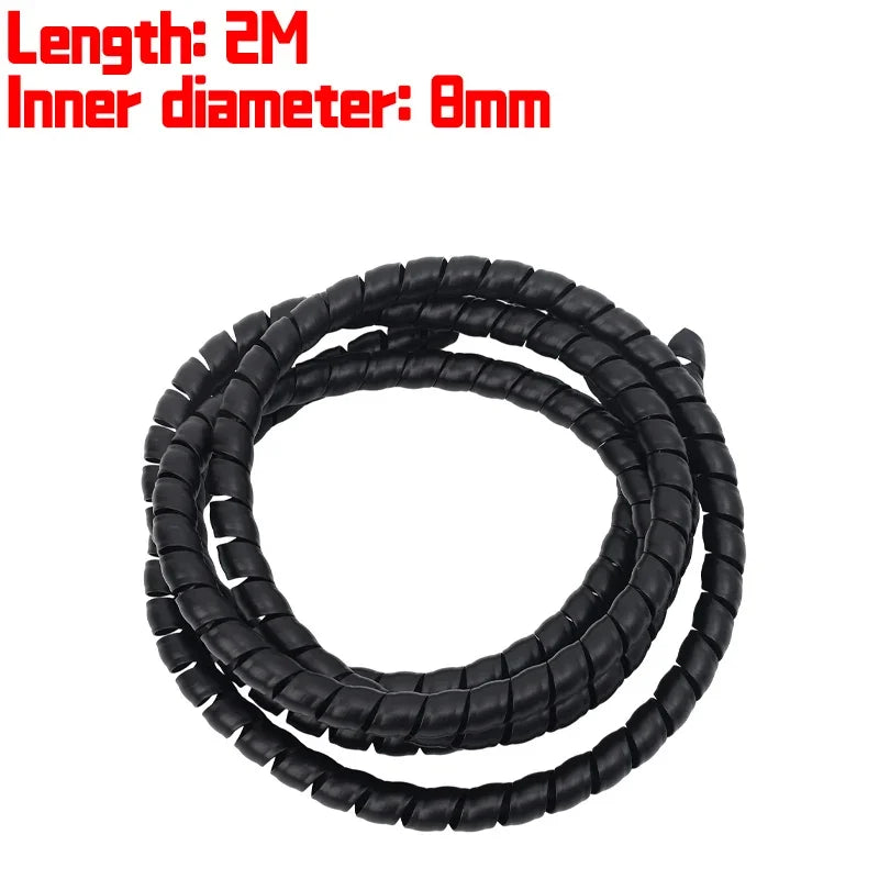 2/10M Cable Spiral Wrap Protector Flexible Wire Organizer Cable Protection Sleeve Wire Winding Cover Cord Tube