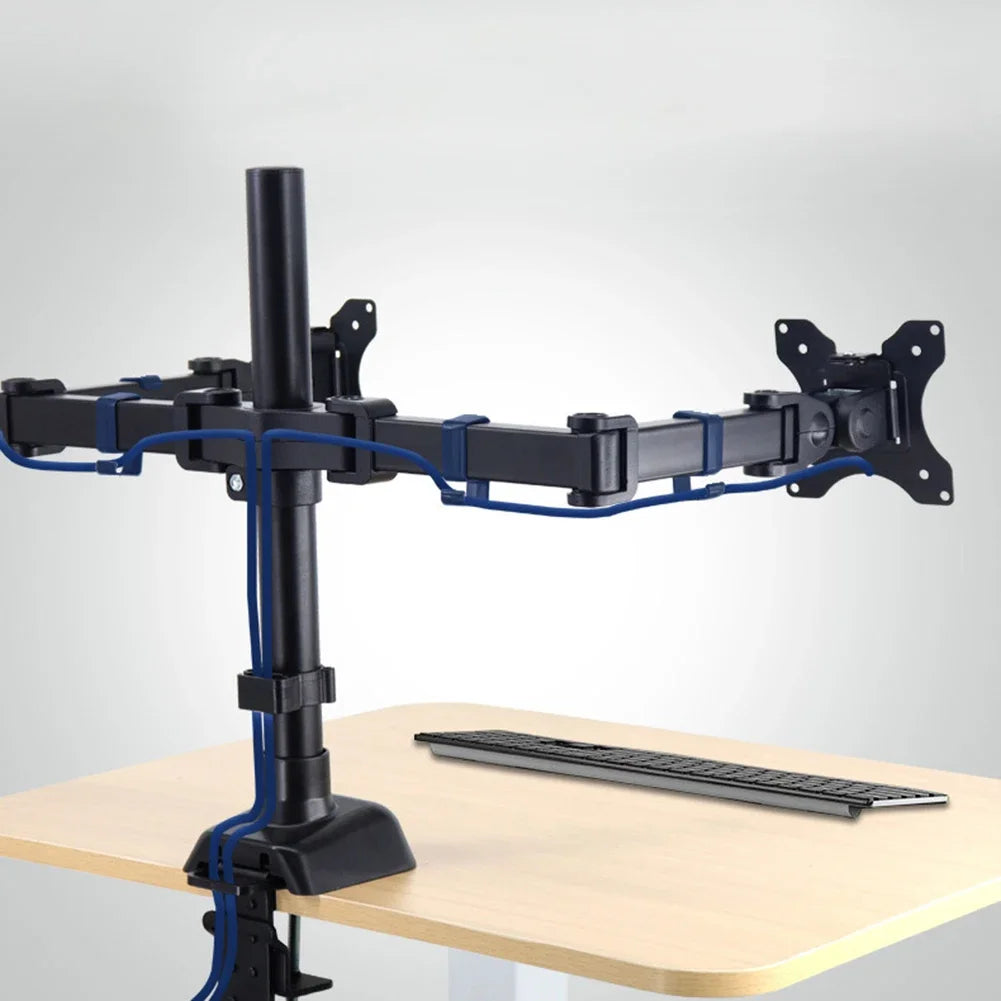 Single/Dual Monitor Stand Holds Up To 19.84 Lbs Desk Mount Stand Adjustable Height and Angle for 17 To 32 Inch Computer