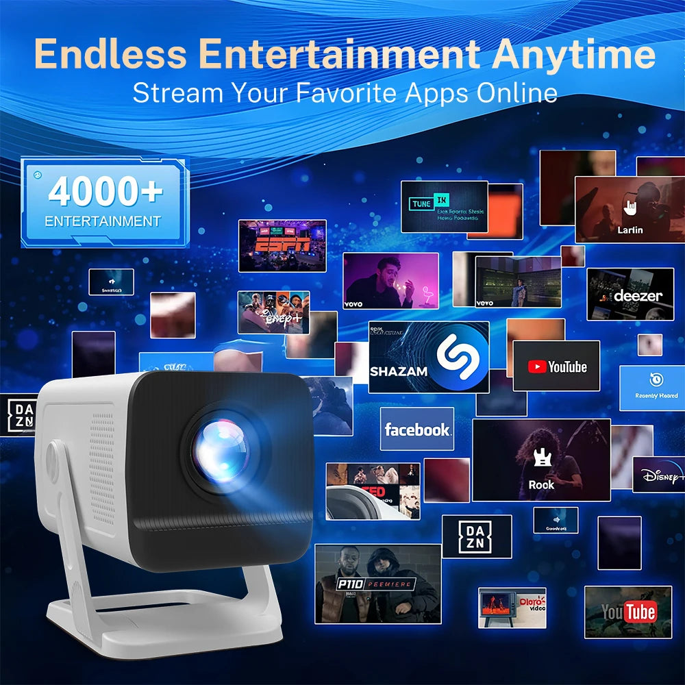 LYNCAST X1AR portable mini Projector 720P Bluetooth5.0 Supports 4K video with 180 degree rotation