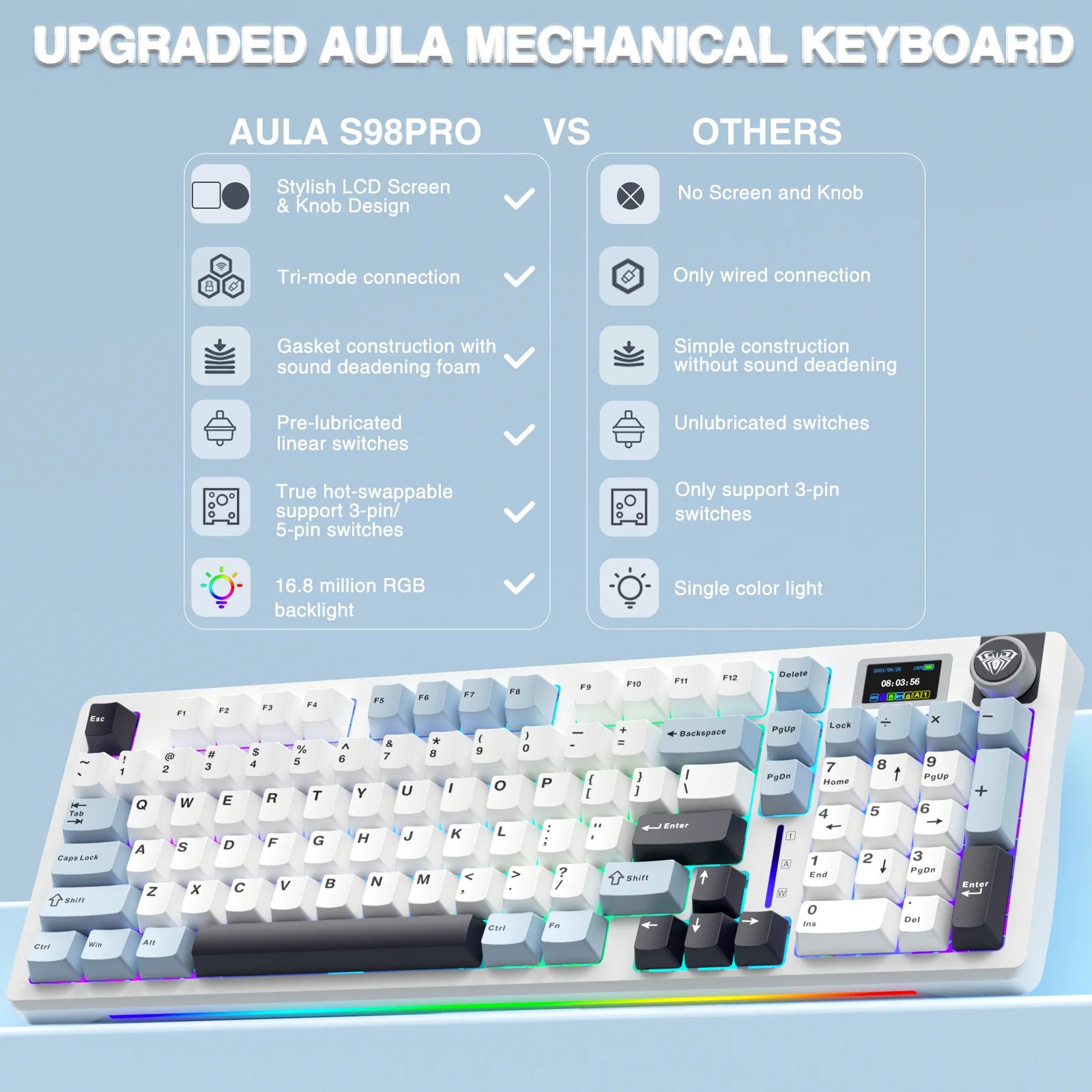 aula-s98pro-wireless-mechanical-keyboard-gasket-hot-swap-gaming-keyboard-with-mini-tft-color-screen-and-multi-function-knob