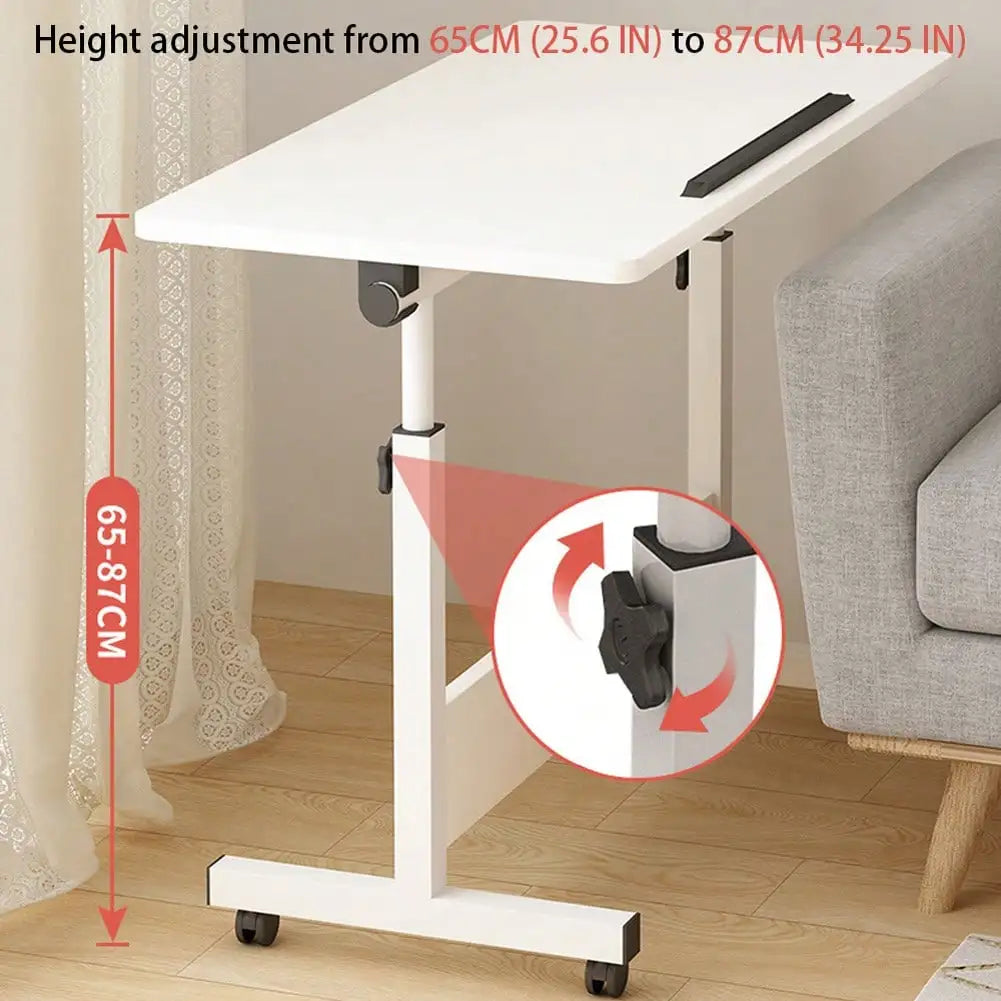Electric Adjustable Height Standing Desk Ergonomic Mobile Workstation w/Unwith iversal Wheels Compact Folding Table