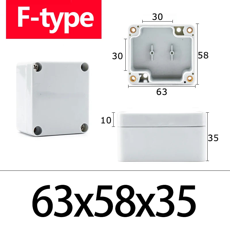 F-type ABS new material Ip67 waterproof junction box Plastic housing Ip67 Outdoor electronic safe monitor power button
