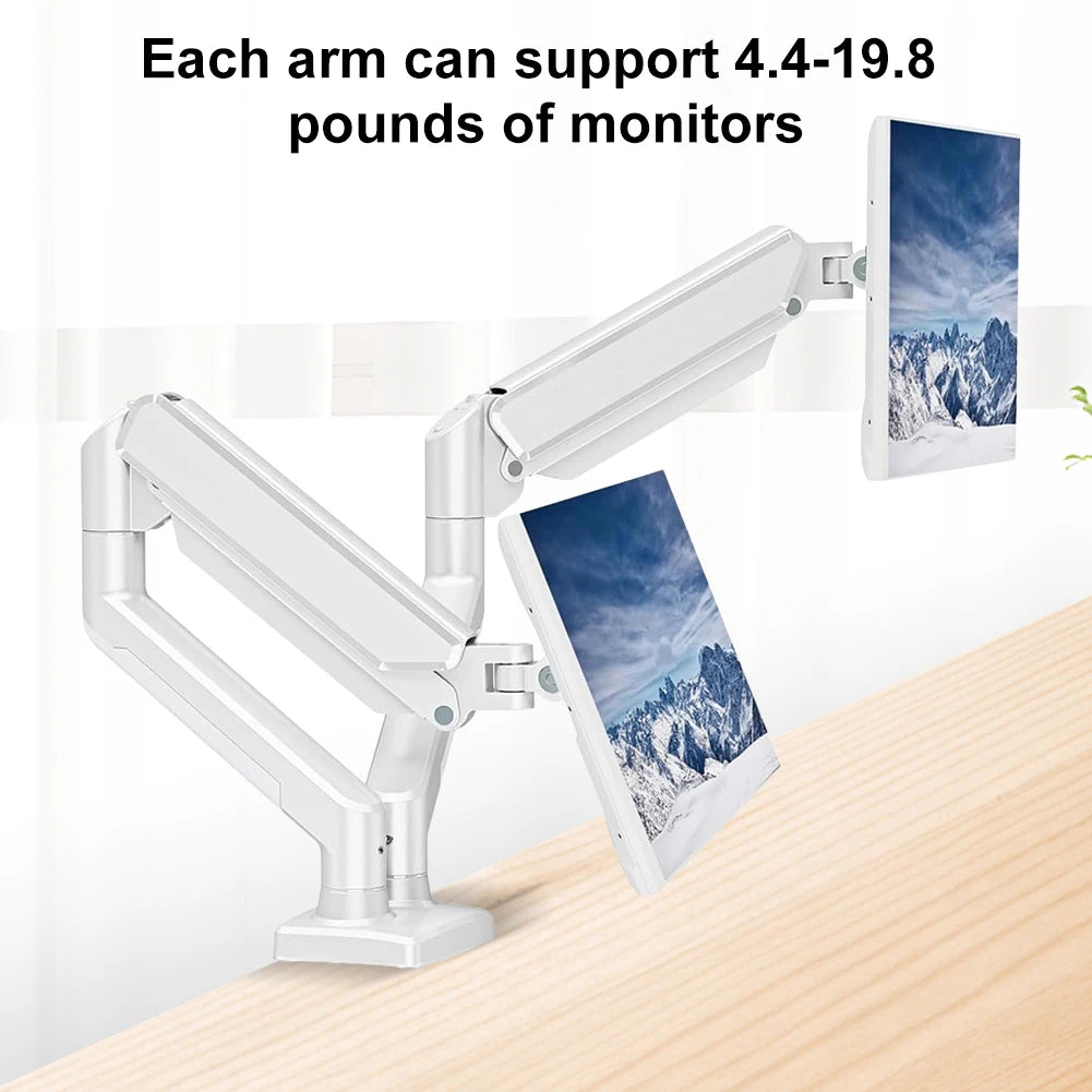 Dual Monitor Stand with C Clamp Expandable Display Bracket Holds Up To 19.8lbs Monitor Arm Desk Mount for Home Office