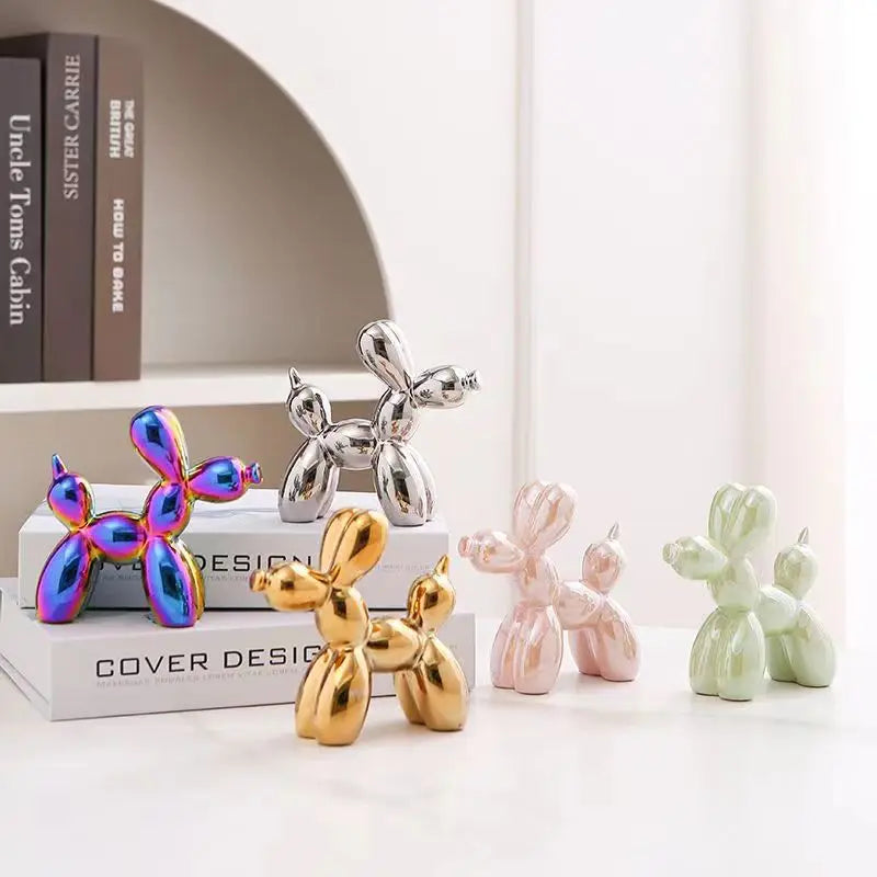 ceramics Balloon Dog Sculpture Home Decor room Decoration Accessories Office Nordic Animal Decorative Sculptures