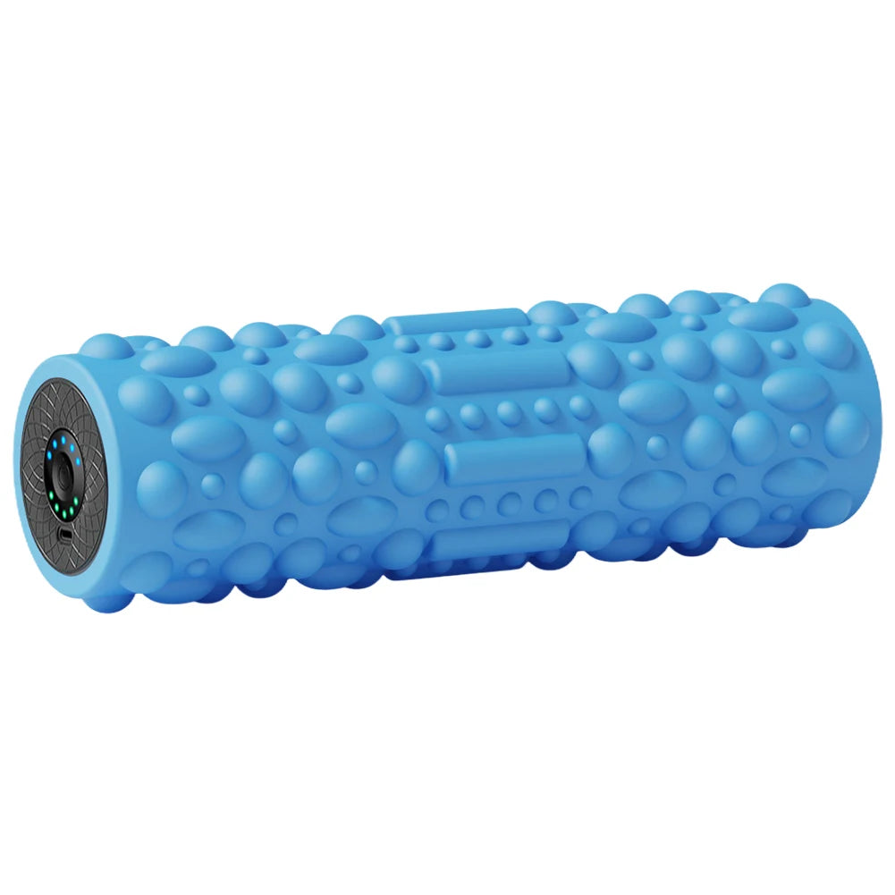 Electric Vibrating Foam Roller Yoga Column Rechargeable Muscle Roller 5 Modes Tissue Massager for Yoga Pilates - Blue