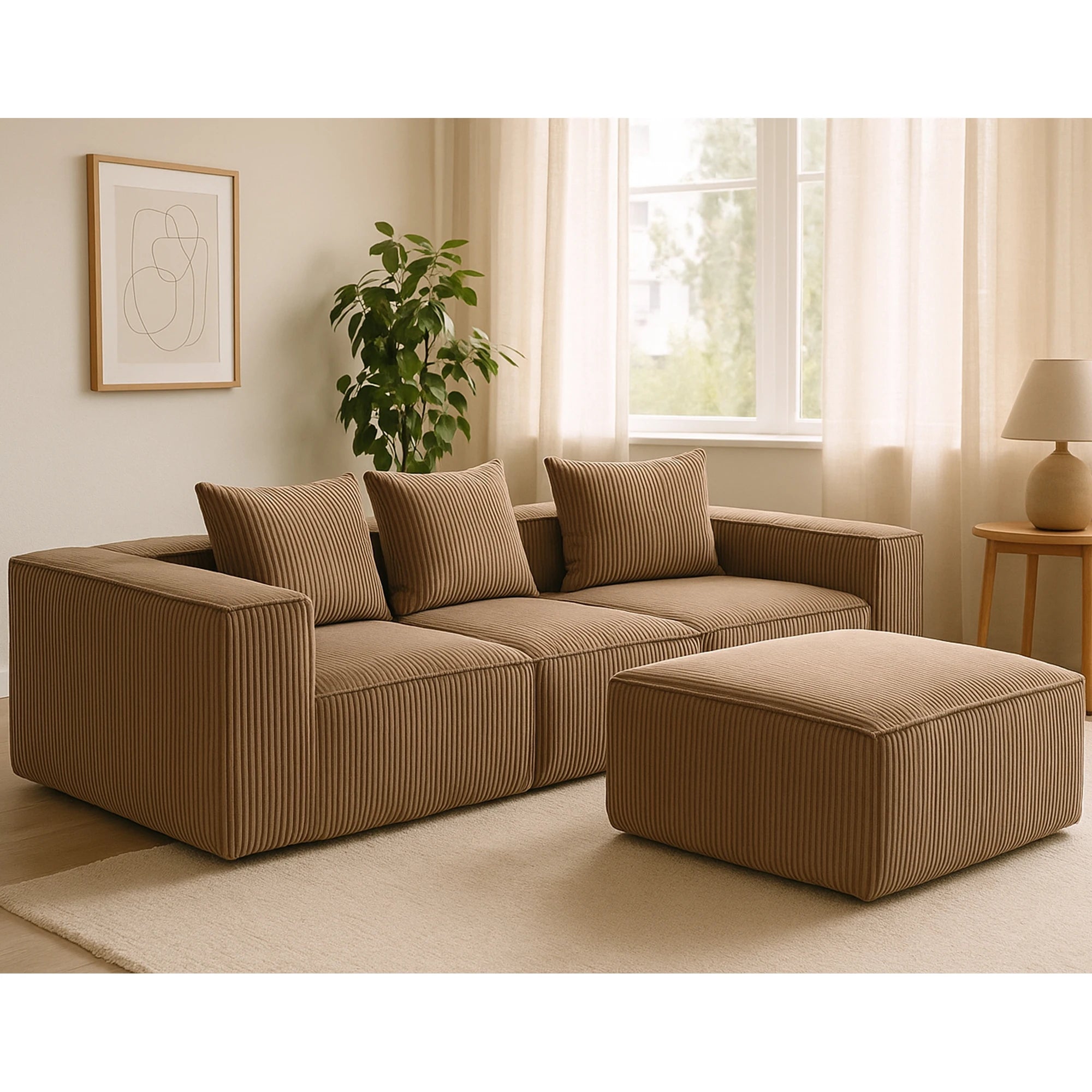 Sectional boneless Couch with L-Shape Chaise,Modern Modular sleeper Sofa with Deep Seat Upholstered Couches for Room