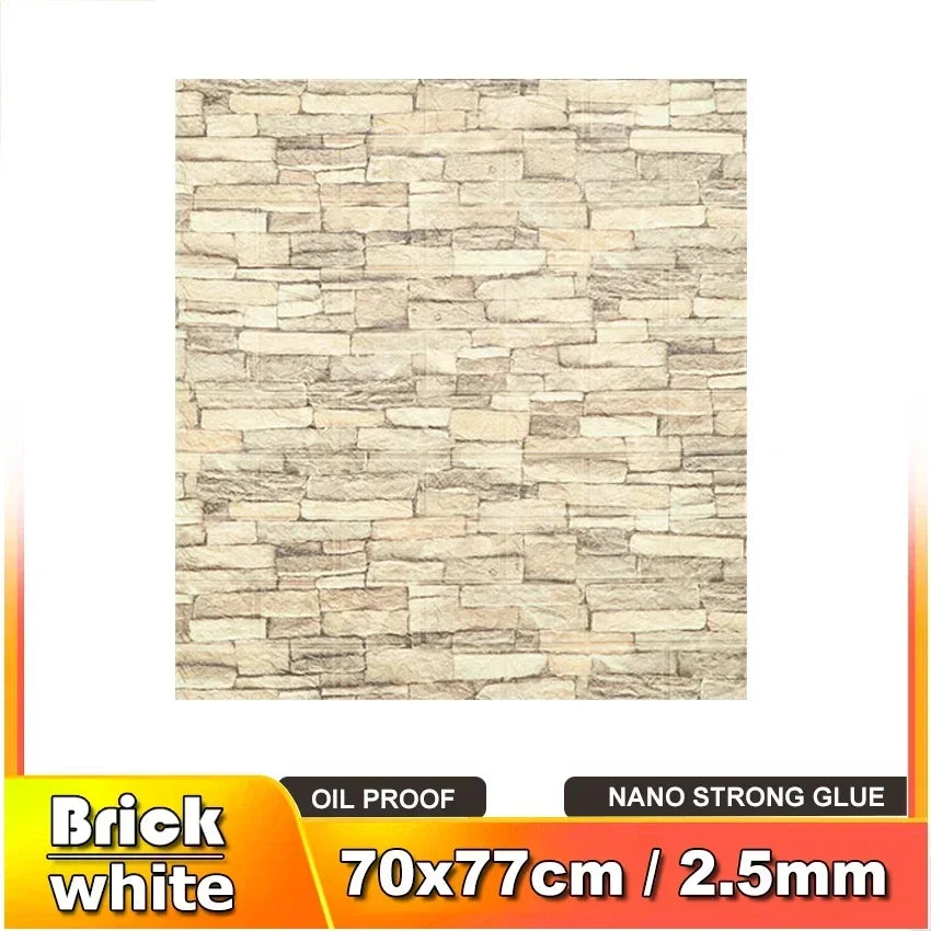 Imitation brick retro Wall papers thick 2.5mm Self-adhesive Waterproof Wall Stickers Home dector for Living room
