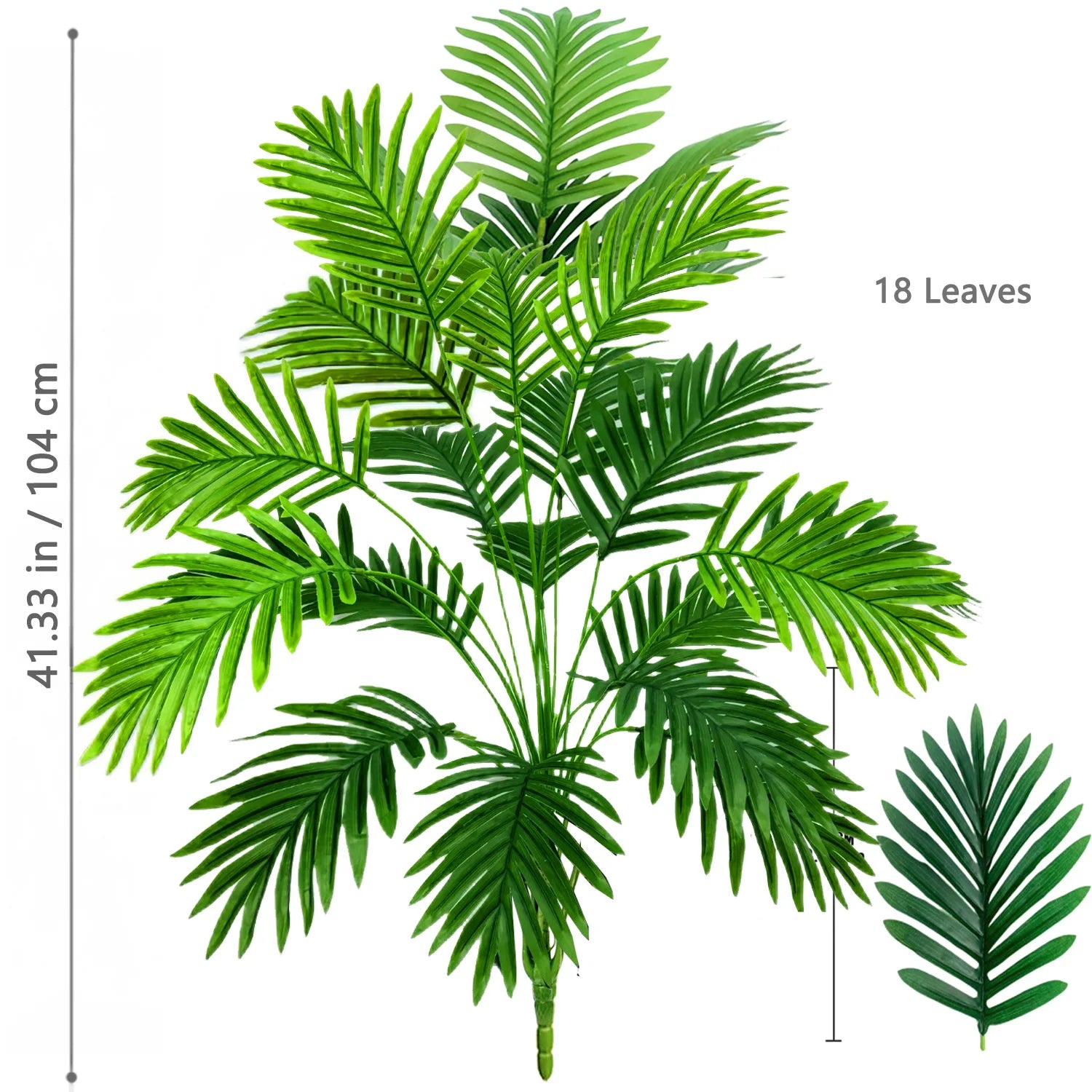 68-125cm/49.2in Artificial Areca Palm Plant Fake Tropical Leaves Fake Yellow Palm Indoor Home Office Decor