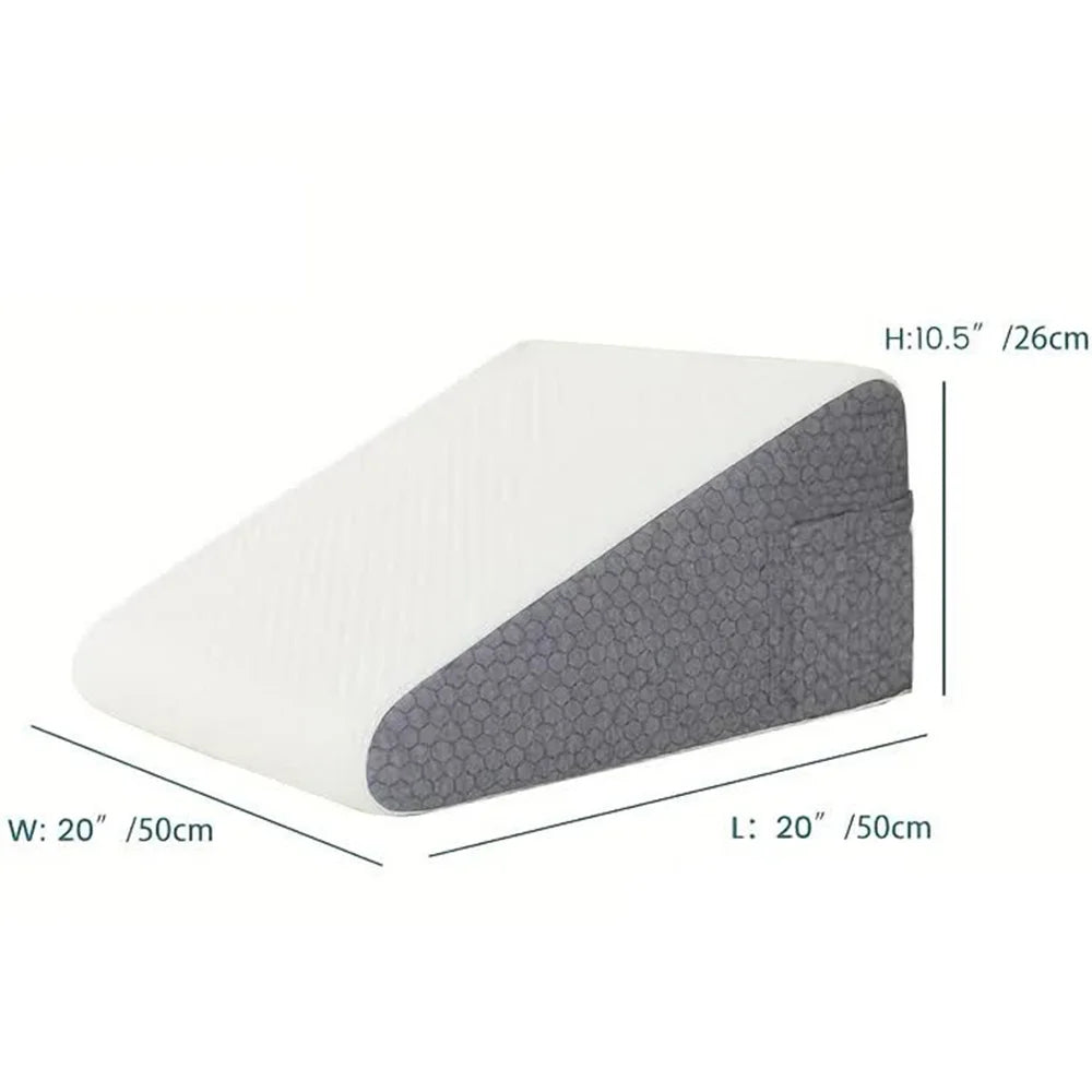 Bed Wedge Pillow for Sleeping Soft Memory Foam Top Triangle Pillow Wedge Body Positioners for Leg Elevation Snoring