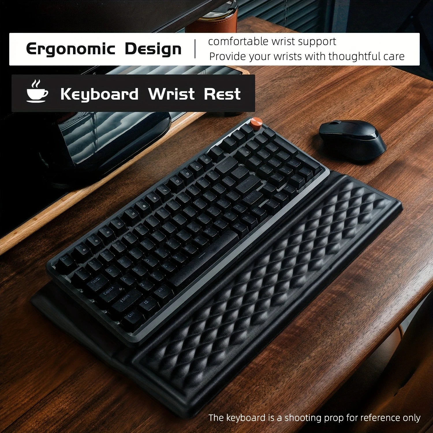 1PC Ergonomic Keyboard Wrist Rest Soft Comfort Support for Office & Gaming 43.5x25x3cm Durable Sleek Design (Black)