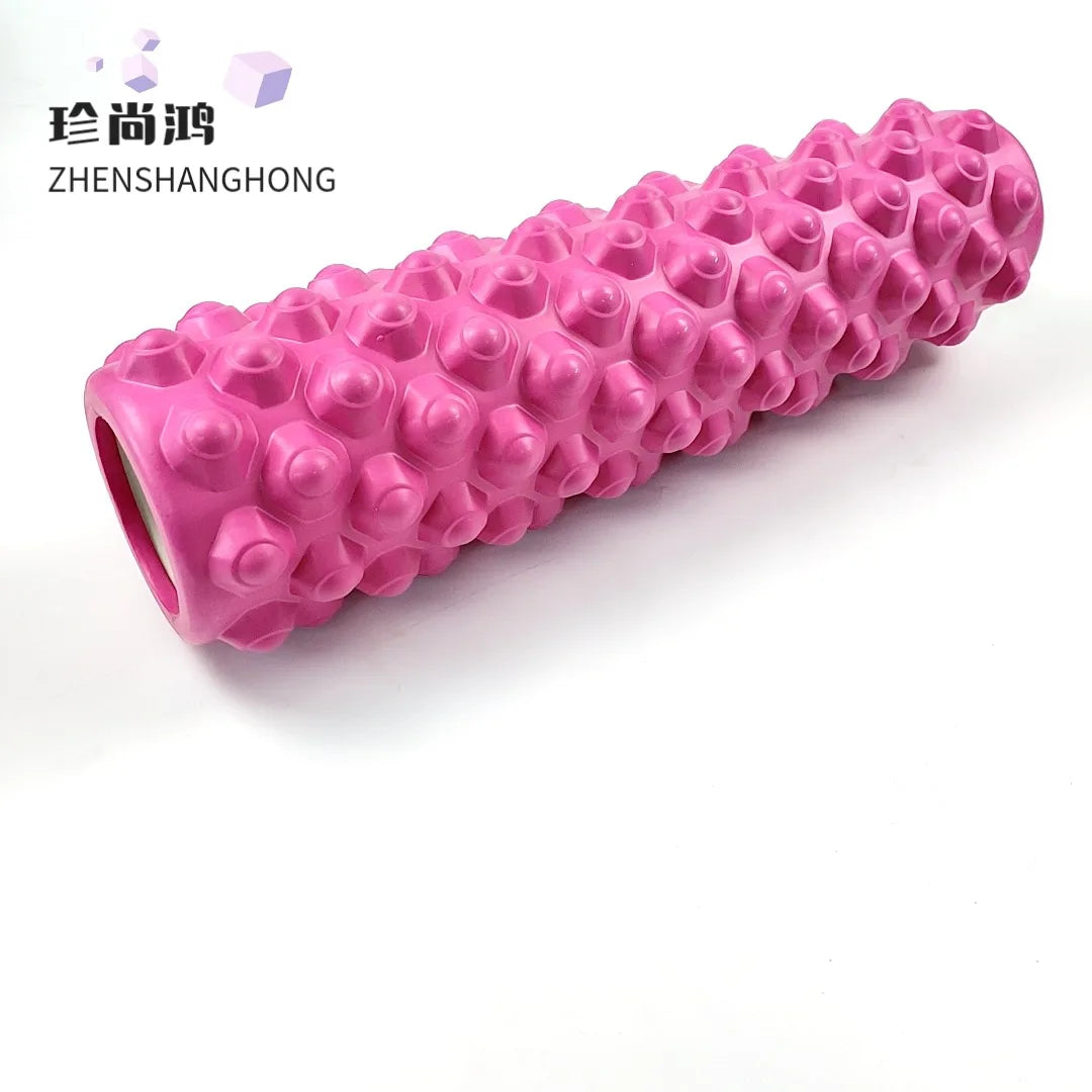 EVA Foam Roller with Texture - Hollow Design for Muscle Recovery & Yoga - 45Cm rose red - Foam Roller
