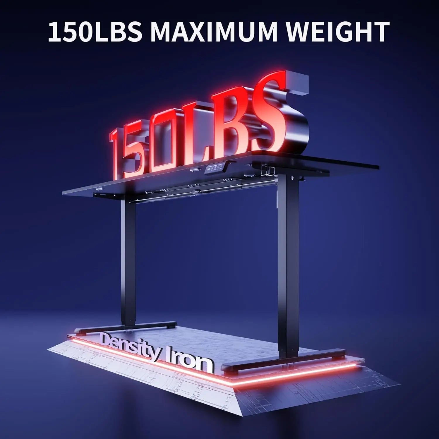 Standing Desk 63x24 Inch Height Adjustable Electric Sit Stand up Desk Ergonomic Rising Computer Table Modern Lift