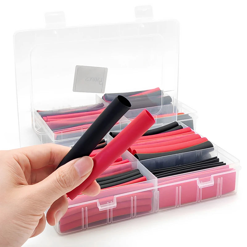 100pcs Heat Shrink Tube Kit 4:1 Flame Retardant Insulated Electrica Wire Wrap Multi-Size Assortment for Cable Repair