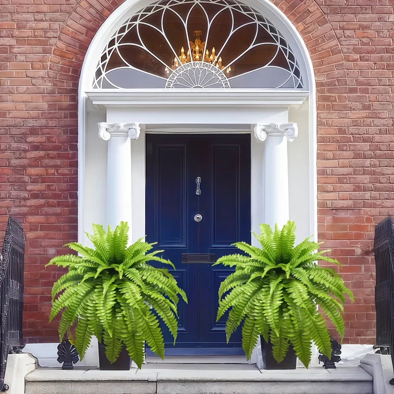 1PC Large Boston Fern Artificial Plants Realistic Faux Greenery for Home Office Garden Porch Wedding Anniversary