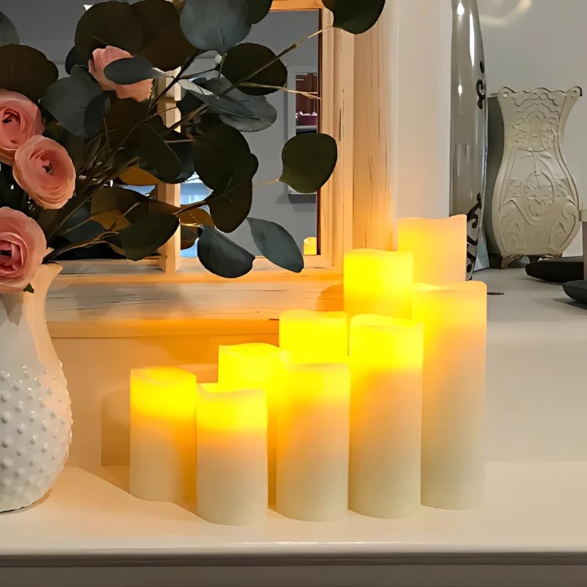 9-180pcs LED Candles with Flickering Flameless Candles Battery Operated Pillar Candles Wedding Decoration Candlelight