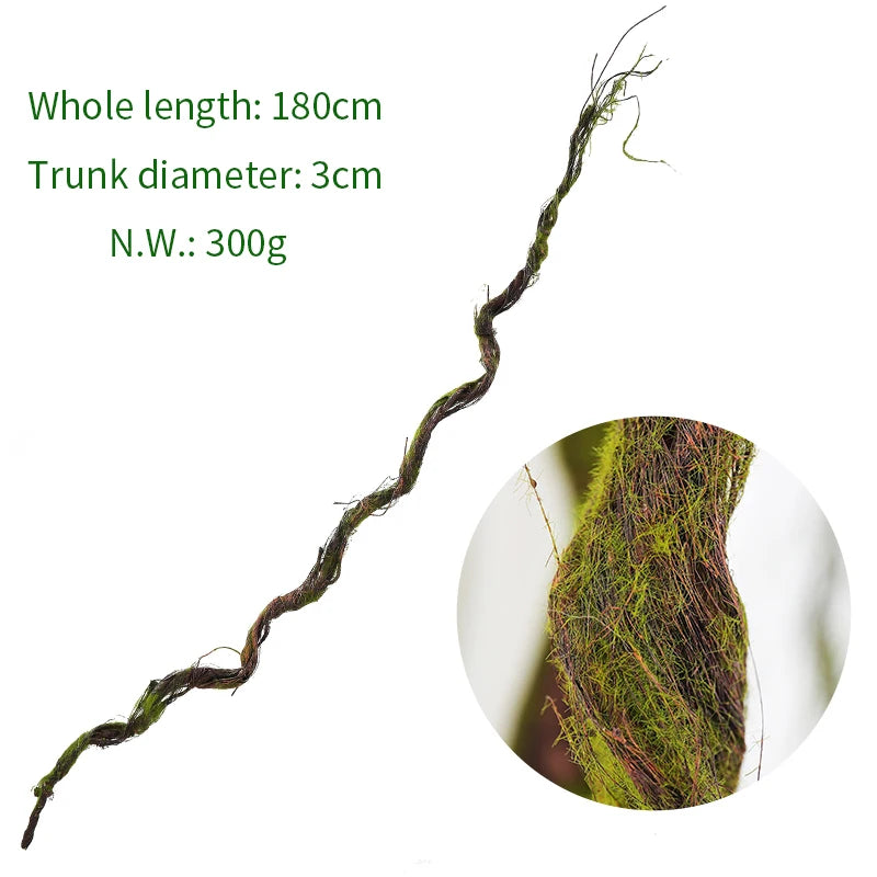 Wall Hanging Artificial Large Cherry Tree Trunk Bark Branches Fake Creeper Plants Moss Twig Vine Liana Garden Outdoor