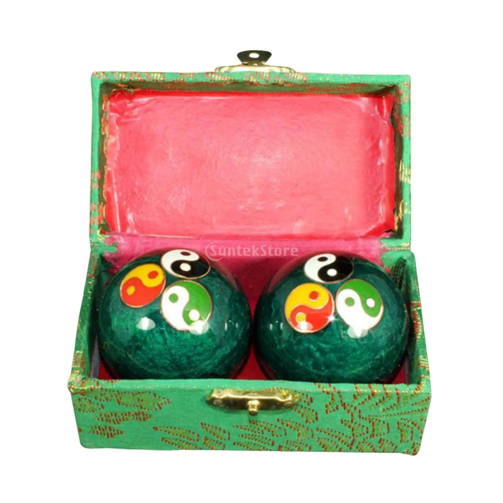 2pcs Chinese Baoding Balls With Fitness Seniors Finger Dexterity Massager Baoding Balls Relax - Colorful Gossip 47mm 1