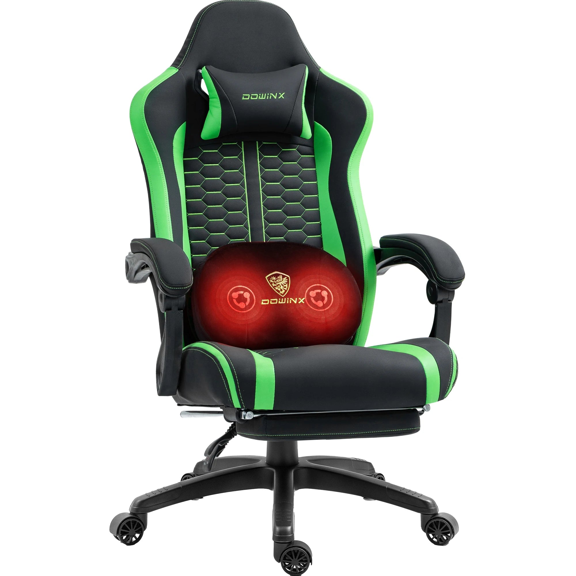 Dowinx Gaming Chair with Heated Massage Lumbar Support Ergonomic Gaming Computer Chair with Pocket Spring Cushion