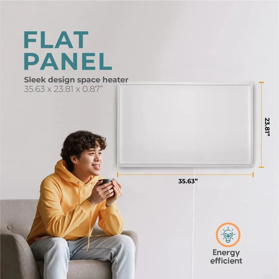 600W Infrared Wall Heater with Plug-In Thermostat for Efficient Room Warming in Living Rooms Bedrooms and Offices