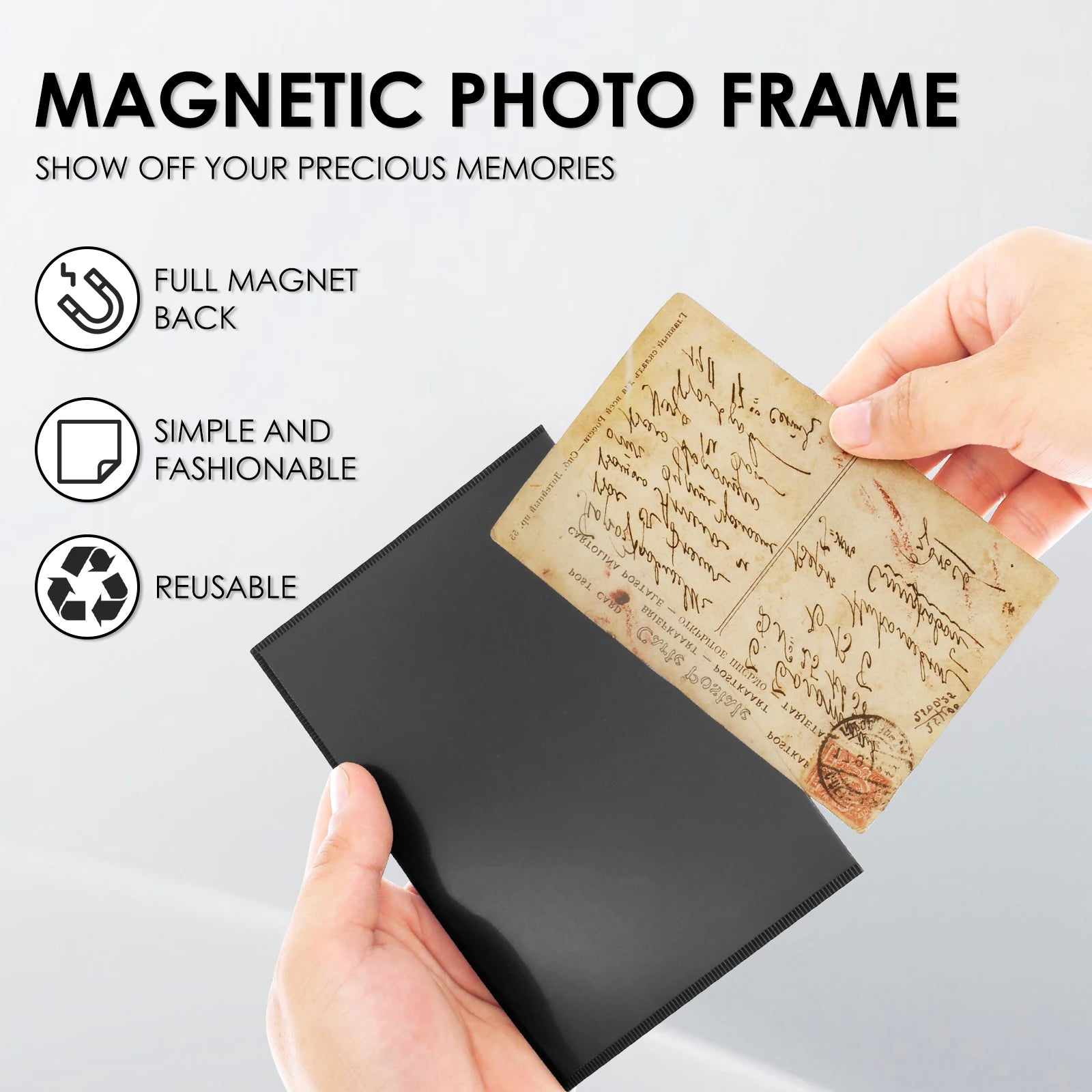 24/10pc Magnetic Picture Frames Fridge Magnet Photo Frame Card Holder Refrig Window Whiteboard Office Cabinet PVC Photo