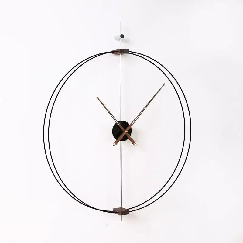 Spanish Minimalist Wall Clock Creative Luxury Living Room Art Clocks Solid Wood Pointer Large Wall Clock Silent
