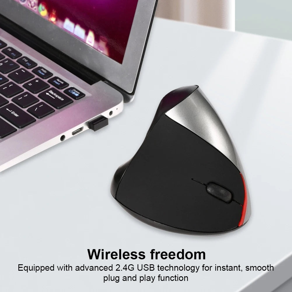 2.4G Vertical Wireless Mouse Rechargeable Wireless Vertical Ergonomic Optical Mouse 2400 DPI 6 Buttons for PC Laptop