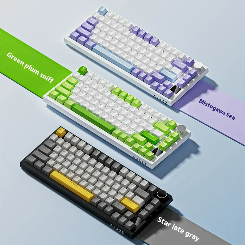 Ajazz Ak820 Mechanical Keyboard Customized Wired/Wireless 3-Mode Hot-Swap Soft Gasket Structure Rgb Backlit 75% Layout