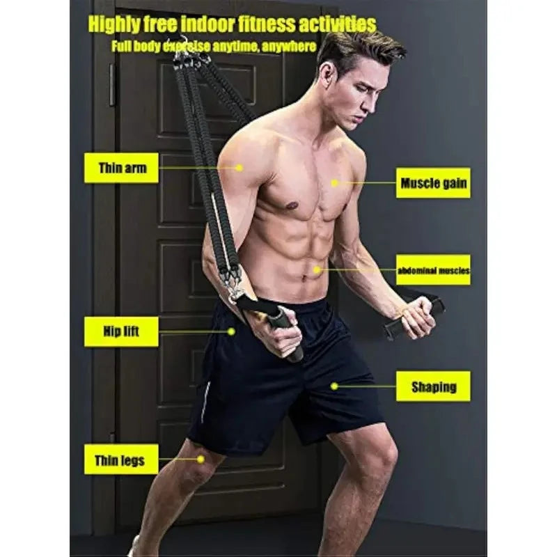 1 PCS Resistance Band With Handles Elastic Pull Rope For Waist Arm Leg Workout Home Fitness Exercise Equipment Multi