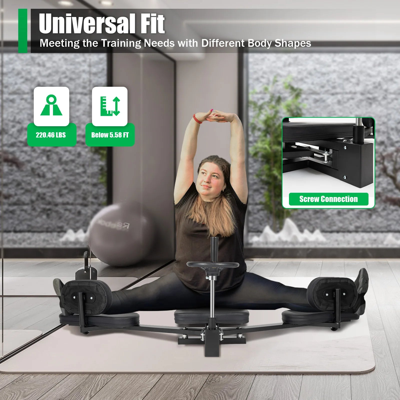 Leg Stretcher Fitness Training Equipment Sports Flexibility Stretching Machine 3 Bar 100KG for Ballet Yoga Home Gym