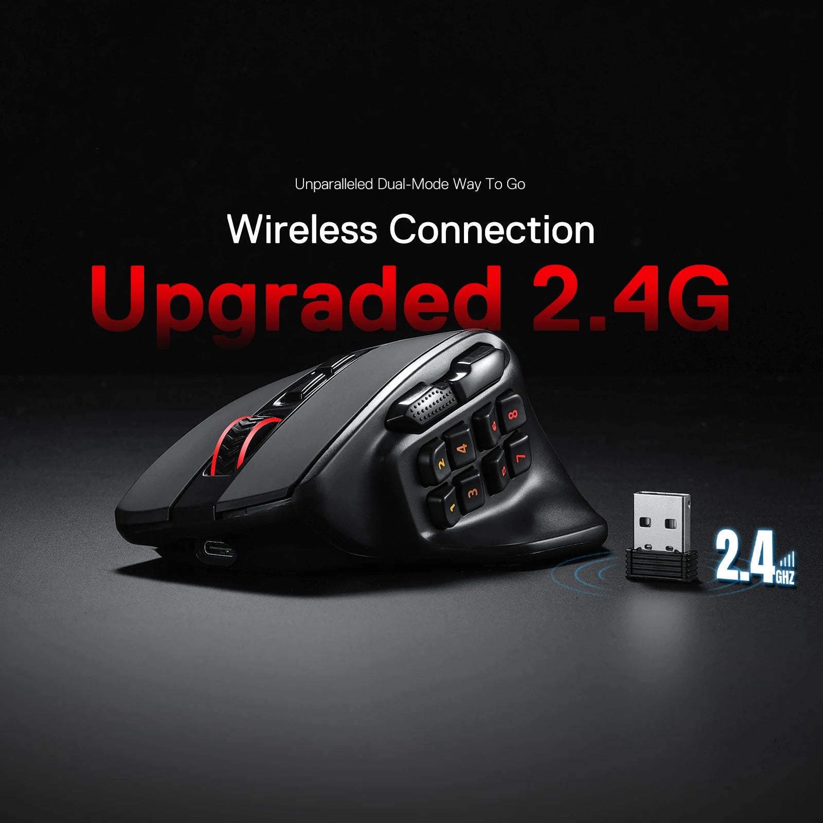 Redragon M811 PRO Wireless MMO Gaming Mouse 15 Programmable Buttons RGB Gamer Mouse 10 Side Macro Keys