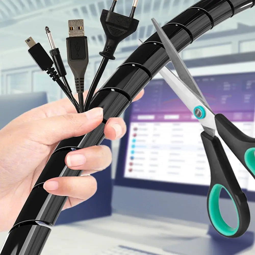 Spiral Cable Wraps Desktop Winding Tube Sleeve Flexible Computer Electrical Wire Organizer Office Cord Cable Protection