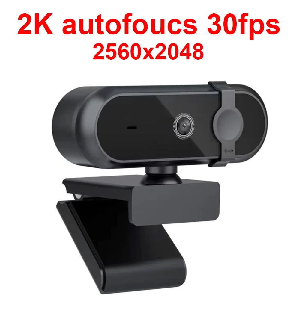 4K 2K Autofoucs Webcam 30fps Full HD Microphone for Gamer YouTube Live Video Calling Meeting Driver Free USB Plug