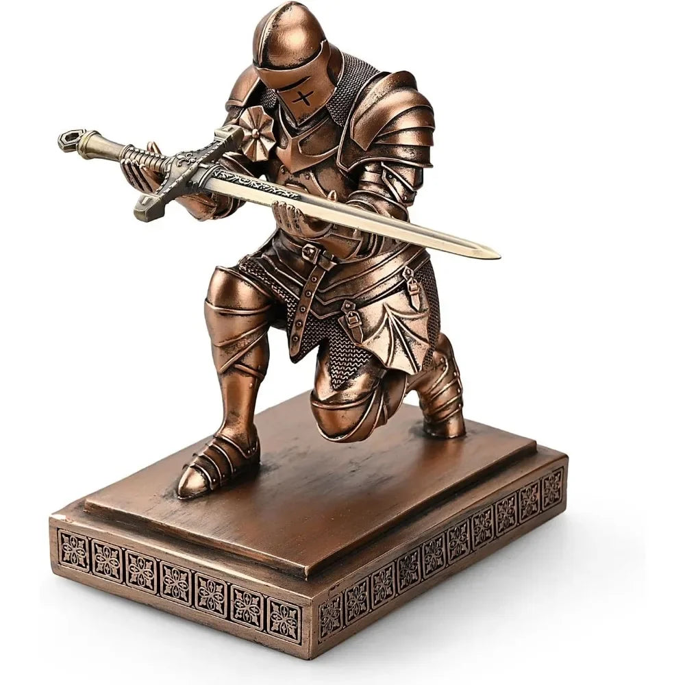 Armored Warrior Knight Pen holder desk organizer and accessory resin pen holder paper town with a cool letter opener