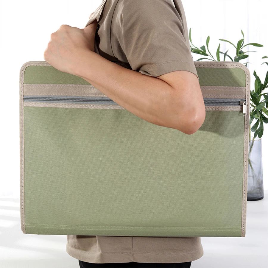 CT Nuclear Magnetic Pack Oxford Cloth A3 File Folder Students Test Paper Clip 13Layers Portable Organ Bag Large Capacity