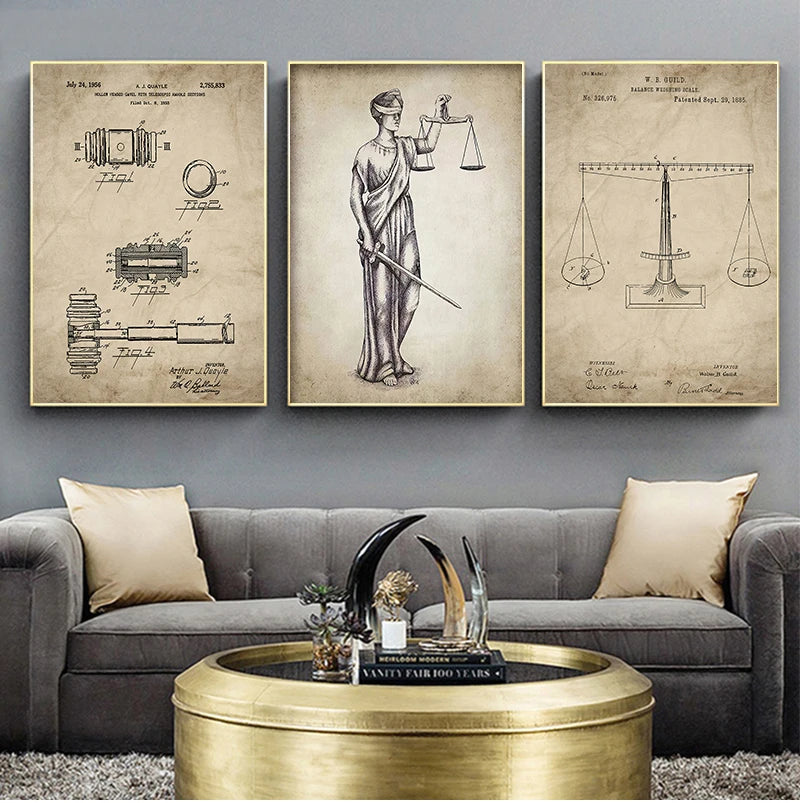 attorney-lady-justice-law-patent-posters-and-prints-scales-of-justice-lawyer-gift-art-canvas-painting-lawyer-office-wall-decor